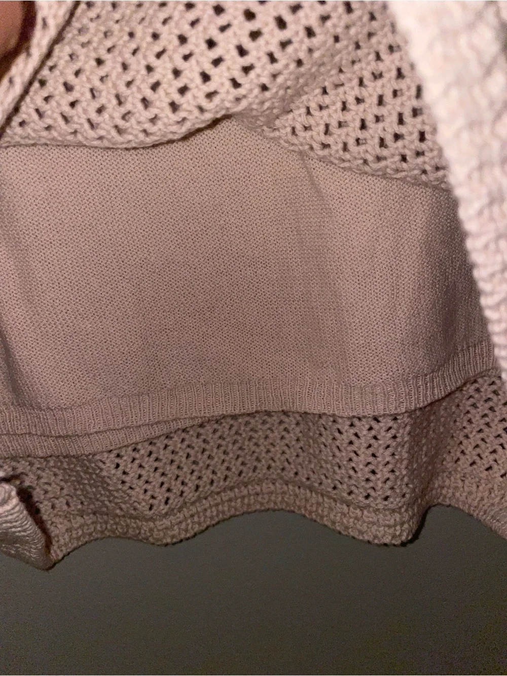 ZSupply Z supply tan Knit Cream Mini Skirt Crochet Style sz small